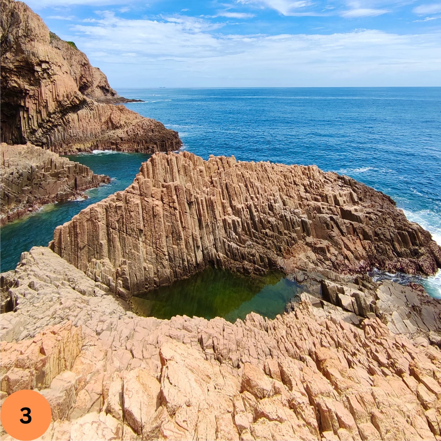 (HK) Geopark Hexagonal Rock Columns Coast Coasteering Tour